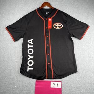 Toyota Baseball Jersey Shirt Mens L Embroidered Front Logo Official Licensed